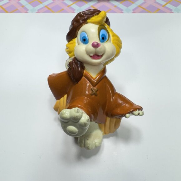 Disney Rock A Doodle Edmond PVC Figure Kid Toy Cartoon  Coonskin Cap Cat - Picture 1 of 5